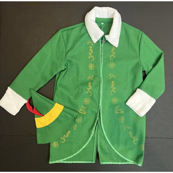Buddy‎ the Elf Youth Costume Size Medium Classic Christmas Movie Coat Hat Youth - Picture 1 of 7